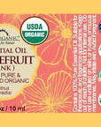 US Organic Grapefruit Pink Essential Oil, USDA Certified Organic, Cold Pressed, 100% Pure, for Face, Hair, Skin, Aromatherapy, and More (10 ml)
