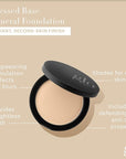 Glo Skin Beauty Pressed Base Powder Foundation Makeup (Golden Medium) - Flawless Coverage for a Radiant Natural, Second-Skin Finish