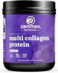 Zammex Multi Collagen Protein Powder, 5 Types of Hydrolyzed Collagen Peptides, Premium Grass-Fed Beef, Chicken, Wild Fish, Eggshell, Keto & Paleo Friendly, 60 Servings, Unflavored
