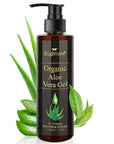 Aloe Vera Gel Infused with Tea Tree Oil for Skin Hydrating, Repair Skin, Organic Aloe Vera Gel Extract from Fresh Pure Aloe Vera for Sunburn Relief, Hair, Razor- 6.76 Fl Oz