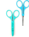 Eyebrow Scissors, Small Scissors for Facial, Nose, Eyebrow, Mustache, and Beard Hair Trimming & Grooming, Safety Edge, Blue Long Cap