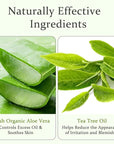 Aloderma Organic Aloe Vera Gel for Skin + Tea Tree Oil, Made within 12 Hours of Harvest, Soothing Pure Aloe Vera Gel for Face, Works Great for Oily Skin, Scalp, Aftershave, Natural Aloe - 10.6 Oz