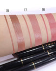 2-in-1 Brown Lip Liner & Lipstick Set Kit for Women, Metallic Lips Kit with Lip Liner Lip Stains Long Lasting Waterproof 24 Hour Lipstick and Lip Liners Combo Lipliners Pencil Set 18
