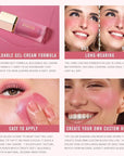 KIMUSE Soft Cream Blush Makeup, Liquid Blush for Dewy Finish