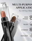 Neutral Eyeshadow Stick Makeup Set, Metallic Shimmer Matte Cream Eye Shadow Eyeliner Brightener Pencil Crayon - Cinnamon Coco