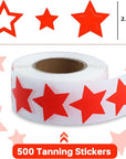 Tanning Stickers | 500 Pack | Spray Tan | Tanning Bed | Outdoors | Body Decals (Star)