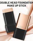 2 In 1 Anti Wrinkle Foundation Stick, Korea Flawless Eraser Foundation Stick- Hydrating Lightweight, Double Head Foundation Make Up Stick with Brush,Multi-Use Face Makeup Contour Stick(Natural, 1PC)