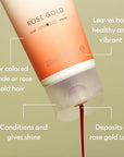 Four Reasons Color Mask - Rose Gold - (19 Colors) Toning Treatment, Color Depositing Conditioner, Tone & Enhance Color-Treated Hair - Semi Permanent Hair Dye, Vegan and Cruelty-Free, 6.76 fl oz