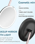 Makeup Mirror with Lights, 4K Ultra-Clear Reflection, Long-Press Adjustable Brightness, 3 Glow Settings, Flexible Multi-Angle Design – Perfect for Makeup and Skincare (Black)