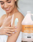 Ginger Lily Farms Club & Fitness Soothing Butter Lotion for Dry Skin, 100% Vegan & Cruelty-Free, Citrus Scent, 1 Gallon (128 fl oz) Refill