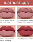2-in-1 Mauve Red Lip Liner & Lipstick Set Kit for Women, Matte Lips Kit with Lip Liner Lip Stains Long Lasting Waterproof 24 Hour Lipstick and Lip Liners Combo Lipliners Pencil Set 13