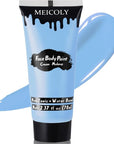MEICOLY Light Blue Face Body Paint,Pale Baby Blue Face Paint Sadness for Halloween Corpse Bride Avatar Smurf Sally Cosplay Makeup,2.37Oz Large Tube Washable Body Paint for Adult and Kids