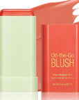 Blush Stick for Cheeks - Cream Makeup Blush Wand, Solid Moisturizer Stick for Cheeks Tint, Natural Blendable Waterproof Korean Matte Long-Lasting Smooth Blushes (#03 Coral Orange)