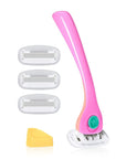 Billie Razors for Women Shave Kit – Women’s Razor + 4 x 5-Blade Razor Refills + Magnetic Holder – Malibu