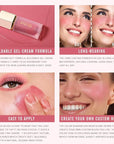 KIMUSE Soft Cream Blush Makeup, Liquid Blush for Dewy Finish