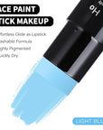 Go Ho Light Blue Face Body Paint Stick,Water Based Washable Pale Blue Face Paint Stick,Full-coverage Cream Blue Body Paint for Adults Children Halloween Cosplay SFX Ghost Bride Sally Makeup