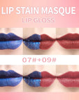 Lip Stain - Wipe-Off &Peel Off Lip Color | Waterproof, Long Lasting, Transfer-Resistant, Smudge-Proof Lip Tint | Easy Wipe Finish, High Pigment | All-Day Vibrant Kiss-Proof Lip Stain, 07#+09#
