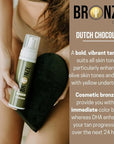 Dutch Chocolate Deluxe Self Tanner Mousse – | Violet Base to Neutralize Orange Undertones | Natural Rich Brown Tan | Vegan & Cruelty-Free | Fast Dry | Hydrating with Hyaluronic Acid