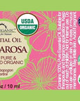US Organic Palmarosa Essential Oil, USDA Certified Organic 100% Pure, Steam Distilled, Sourced from India (10 ml)