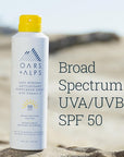 Oars + Alps 100% Mineral Sunscreen Spray for Face, SPF 50 Body Sunscreen Infused with Vitamin E & Antioxidants, All Skin Types, No White Residue, Water & Sweat Resistant, Lightweight, Hydrating, 6oz
