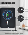 Portable Desk Vanity Mirror with Lights,Black Rechargeable Small Makeup Mirror with Lights,Mini Dorm Mirror,Touch Screen with 3-Color Lighting,Dimmable,for Tabletop,Bedroom,Bathroom