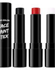 BADCOLOR 3PCS Face Paint Kit Sticks, Black White Red Eye Black Sticks Face Body Paint Makeup for Clown Sports Professional Halloween SFX Makeup Cosplay Joker Zombie Vampire Costume Parties