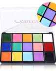 UCANBE Face Body Paint Oil, 15 Macaron Colors Professional Makeup Palette - Non Toxic Hypoallergenic Safe Facepaint for Halloween, Cosplay Costumes, Parties and Festivals