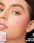Dual Powder Matte Blush Palette – Soft Pink & Rosy – Matte Finish, Buildable Long Lasting Face Blush Makeup,Lightweight, Vegan, Cruelty-Free, Natural Pink Blush for All Skin Tones 02#