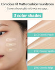 MOONSHOT KOREA Matte Fit Cushion Foundation Full Coverage Face,