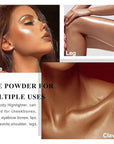 Glitter Powder Highlighter Makeup, Body Brightens the Natural Golden Brown)