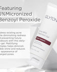 Glytone Acne BPO Treatment Gel - 5% Benzoyl Peroxide Spot Acne Treatment for Face - Cystic Breakout and Scar Medication - Non-Comedogenic Time-released Formula for Oily, Blemish-Prone Skin - 2 fl oz