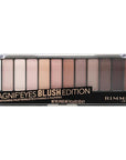 Rimmel London Magnif'Eyes Eyeshadow Palette, 12 Shades, Blendable Formula, Versatile, 002, Blush, 0.5oz