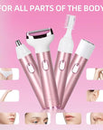 Wet & Dry Electric Razor for Women Body Razors 4-in-1 Facial Hair Remover Electric Shaver and Facial Hair Remover Painless Ladies Body Razors for Nose Face Body Leg Bikini Arm Hair