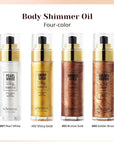 Shimmer Body Oil, Summer Body Glitter Moisturizing Light Shiny Gold)