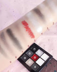 Smokey Black Red Eyeshadow Palette,9 Colors Dark Shimmer Matte Metallic Makeup Pallet,Pigmented Make Up Kit for Halloween Parties Christmas Joker Vampire Clown,Long Lasting Waterproof