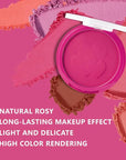 Single Rose Pink Matte Blush for Cheeks Face Blushes Makeup Palette, Rose Bean Monochrome Cream Blushes Palette Makeup for Older Women, Natural Pigmented Paleta de rosa oscuro monocromática 02