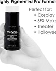 Mehron Makeup CreamBlend Stick | Face Paint, Body Paint, & Foundation Cream Makeup | Perfect for Halloween .75 oz (21 g) (White)