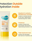 Derma B Everyday Mild Sunscreen SPF50+ PA++++ 1.69 Fl Oz, 50ml Fast-Absorbing Lightweight SPF Sunblock Moisturizer, Facial Body Non-Sticky for Dewy Skin, Korean Sunscreen Lotion for Sensitive Skin