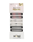 Scunci by Conair No-Slip Grip Stay Tight Barrettes - hair barrettes for women - hair accessories for women - Assorted Neutral Metallic Colors - 6 Count