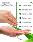 Aloe Vera Gel Body Moisturizer - Sunburn Relief Aloe Vera Gel for Skin with Apple Stem Cell, Cucumber & Violet Hydrosol - Hydrating Facial Moisturizer for Dry Skin - Scalp Moisturizer 16oz
