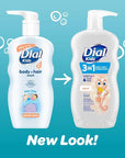 Dial Kids 3-in-1 Body + Hair + Bubble Bath, Peach, 24 fl oz (Pack of 4)