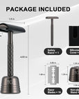 Double Edge Safety Razor for Men with Stand and Silicone Cover - Durable Metal Eco-Friendly Single Blade Safety Razor with 10 Blades - Closed Smooth Shave Matte Black