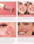 KIMUSE Soft Cream Blush Makeup, Liquid Blush for Dewy Finish