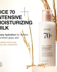 ANUA Rice 70 Intensive Moisturizing Milk, Lotion for Deep Hydration and Nourishing, Glowy Glass Skin, Rice Water, Niacinamide, Ceramides, Lightweight, Korean Skincare, 150ml/ 5.07 fl.oz.