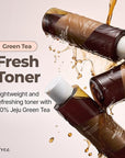 ISNTREE Green Tea Fresh Toner 200ml, 6.76 fl.oz | Korean Skincare | Toner for Oily Skin | Sebum Control | Hydrating and Refreshing