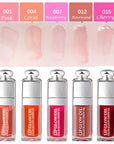 Hydrating Lip Glow Oil, Moisturizing Lip Glow Oil, Nourishing Glossy Transparent Lip Oil, Plumping Lip Oil, Lip Balm, Non-sticky Tinted Toot Lip Balm for Lip Care (CORAL) 0.2 OZ