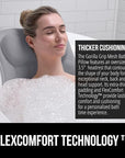 GORILLA GRIP Mesh Bath Pillow for Tub, 6 Powerful Suction Cups, Oversized Headrest with Breathable FlexComfort Technology for Neck, Head, Back Support, Luxury Machine Washable Bathtub Must Haves, Gray