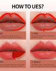 Matte Lip Stain Peel Off Lip Gloss& Lip Liner 2-in-1: One end defines lips with precision liner, the other peels off to reveal long-lasting, waterproof, smudge-proof, transfer-proof matte color.6#