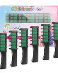 New Hair Chalk Comb Temporary Hair Color Dye for Girls Kids with Light Color Hair, Washable Hair Chalk for Girls Age 4 5 6 7 8 9 10 Birthday Cosplay DIY, St. Patrick's Day (Green)