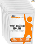 BulkSupplements.com Hydrolyzed Whey Protein Isolate - Plain Protein Powder - Whey Protein Powder Unflavored - Whey Isolate - Whey Powder - Isolate Protein Powder (5 Kilograms - 11 lbs)